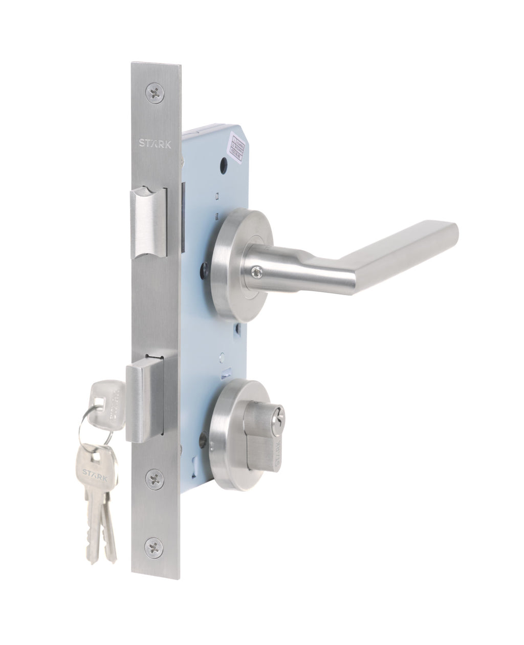Cerradura de embutir puerta de acceso principal. Cilindro ambos lados. Manilla interior derecha o izquierda, Modelo: MAITE (Acero inoxidable 304). SKU: SDE200-AI.KIT.MAITE1/2 — imagen 2