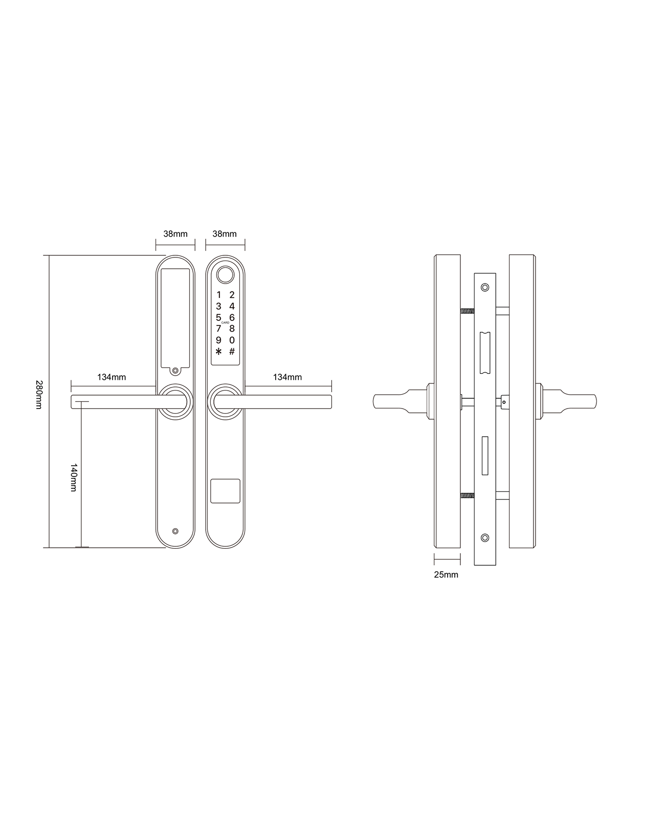Cerradura Digital acceso principal. Modelo: S31B  (Resistente al agua). Manilla reversible. — imagen 2
