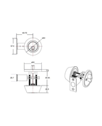 Cerrojo de seguridad, cilindro exterior y seguro interior. (Bronce pulido). SKU: SDCE4-PB — imagen 2