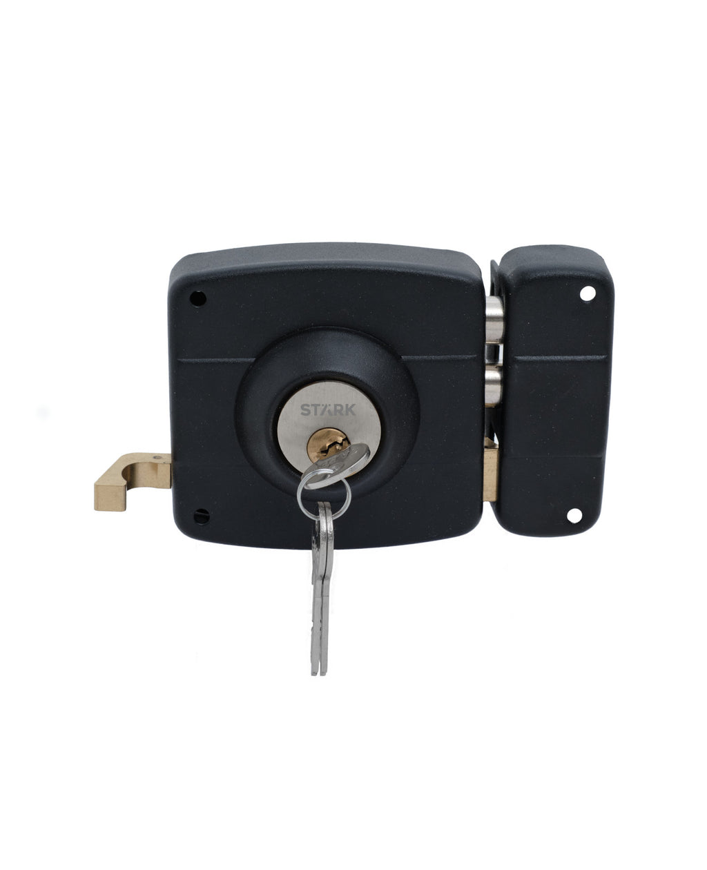 Cerradura de sobreponer mecánica, para puertas de abatir metálicas o de madera. SKU: SD110