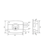 Cerradura de sobreponer mecánica, para puertas de abatir metálicas o de madera. SKU: SD110 — imagen 2