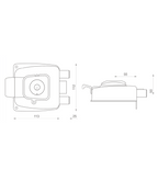Cerradura de sobreponer mecánica, para puertas de abatir metálicas 30 mm. SKU: SD120.30