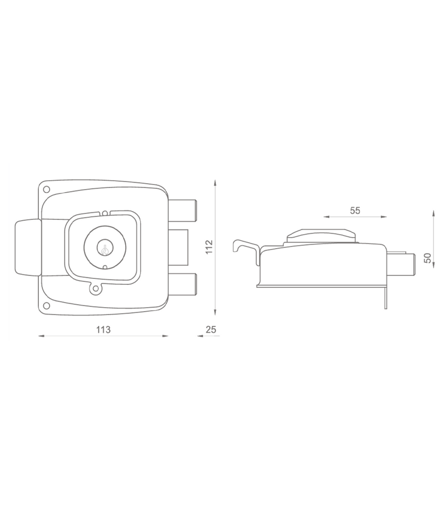 Cerradura de sobreponer mecánica, para puertas de abatir metálicas 30 mm. SKU: SD120.30