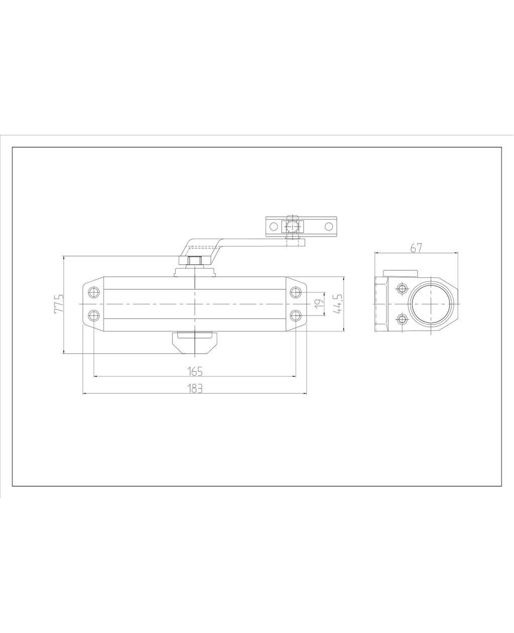 Brazo hidráulico uso residencial para puertas de 45 - 65 kgs. — imagen 2