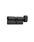 Cilindro baño 70 mm seguro interior/ranura emergencia exterior centrado. (Negro mate)