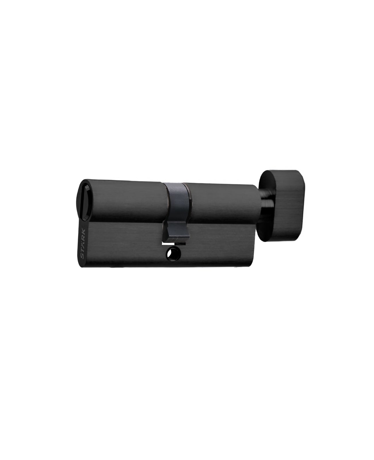 Cilindro baño 70 mm seguro interior/ranura emergencia exterior centrado. (Negro mate)