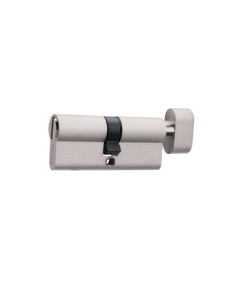 Cilindro baño 70 mm seguro interior/ranura emergencia exterior centrado. (Níquel satinado)