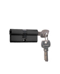 Cilindro Multipunto 70 mm llave/llave centrado. (Negro mate)