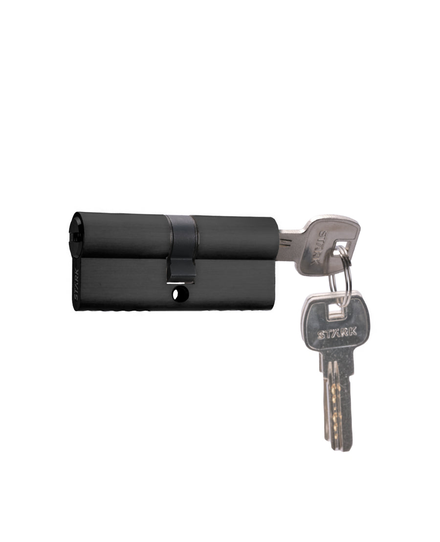Cilindro Multipunto 70 mm llave/llave centrado. (Negro mate)