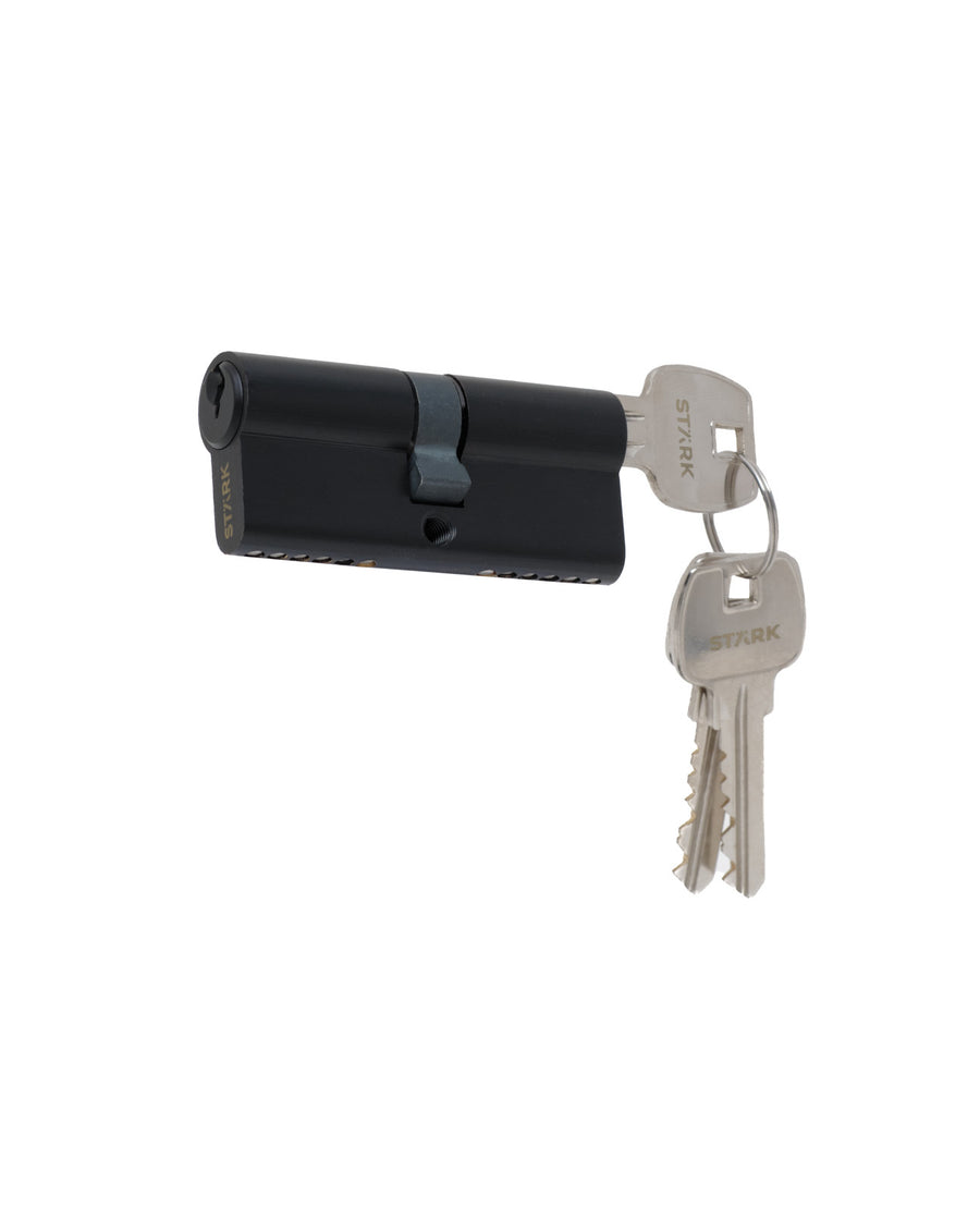 Cilindro 80 mm llave/llave centrado. (Negro mate)