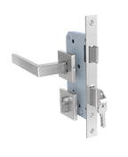 Cerradura de embutir puerta de acceso principal. Cilindro ambos lados. Manilla interior DERECHA, Modelo: MIKA (Acero inoxidable 304) — imagen 2