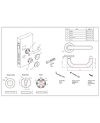 Cerradura de embutir puerta acceso principal. Cilindro ambos lados. Manilla interior derecha o izquierda, Modelo: TINA. (Acero inoxidable 304). SKU: SDE200-AI.KIT.TINA1/2 — imagen 3