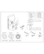 Cerradura de embutir puerta acceso principal. Cilindro ambos lados. Manilla interior derecha o izquierda, Modelo: TUTU. (Acero inoxidable 304). SKU: SDE200-AI.KIT.TUTU1/2 — imagen 3