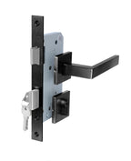 Cerradura de embutir puerta de acceso principal. Cilindro ambos lados. Manilla interior IZQUIERDA, Modelo: MIKA (Negro mate) — imagen 2