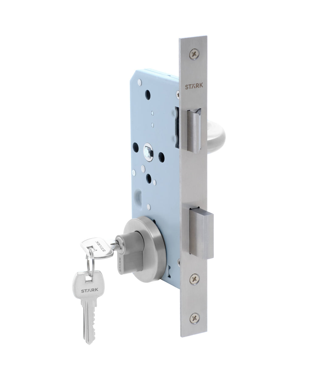 Cerradura de embutir puerta acceso principal. Cilindro ambos lados. Manilla interior derecha o izquierda, Modelo: MARTI. (Acero inoxidable 304). SKU: SDE200-AI.KIT.MARTI1/2