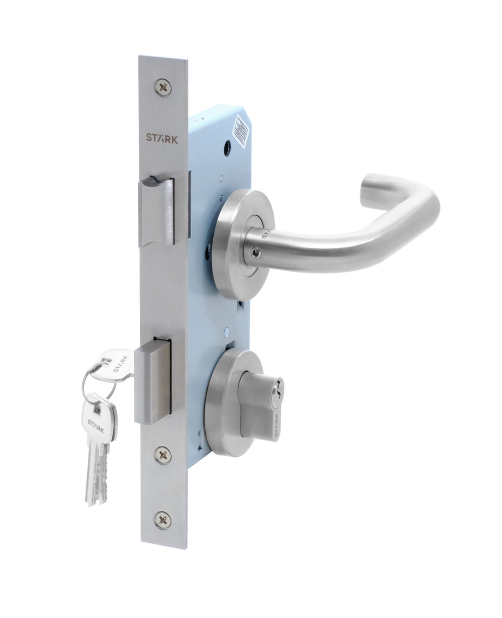 Cerradura de embutir puerta acceso principal. Cilindro ambos lados. Manilla interior derecha o izquierda, Modelo: TINA. (Acero inoxidable 304). SKU: SDE200-AI.KIT.TINA1/2 — imagen 2