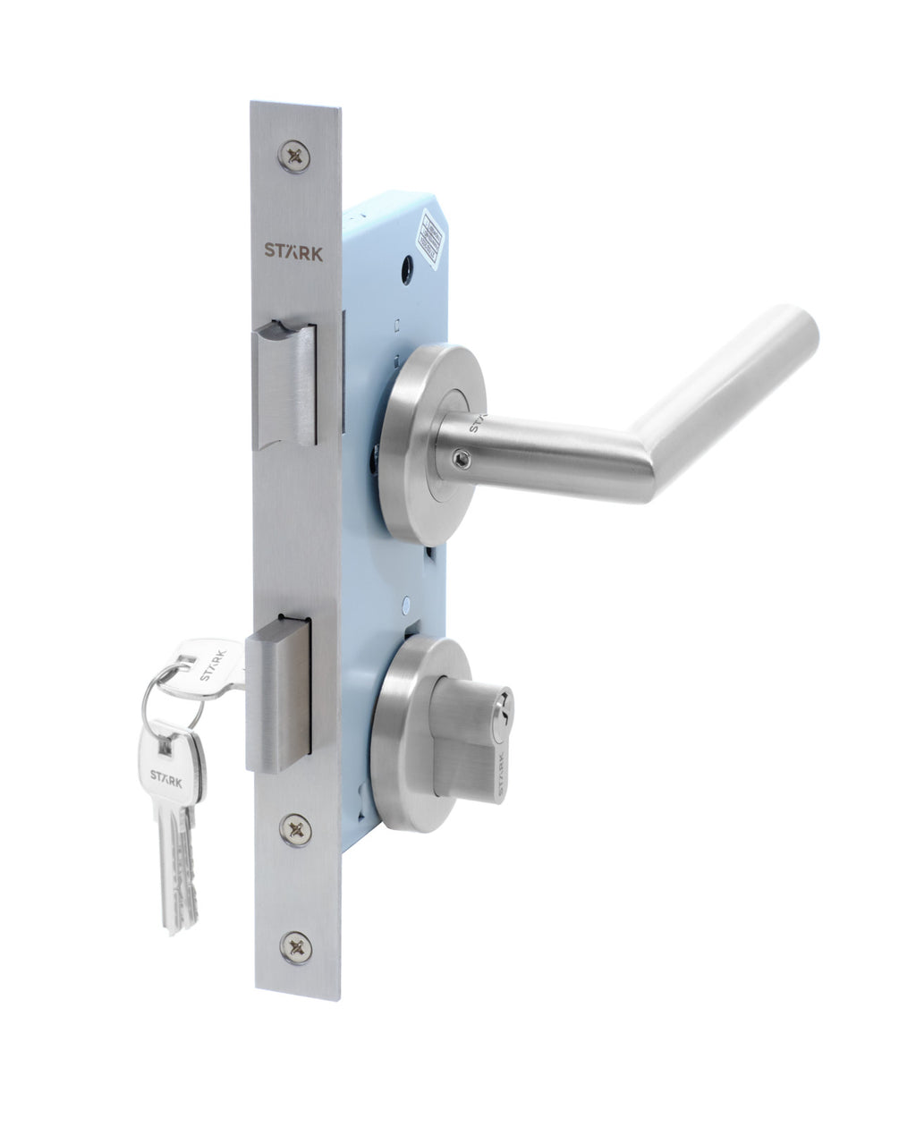 Cerradura de embutir puerta acceso principal. Cilindro ambos lados. Manilla interior derecha o izquierda, Modelo: TUTU. (Acero inoxidable 304). SKU: SDE200-AI.KIT.TUTU1/2 — imagen 2