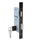 Cerradura de embutir puerta acceso principal, cilindro ambos lados. Resistente al fuego (260 min). (Negro mate). SKU: SDE200-BL.F.CL70