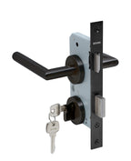 Cerradura de embutir puertas de oficinas, cocina - patio. Cilindro ambos lados. Manillas ambos lados, Modelo: TUTU. (Negro mate). SKU: SDE200-BL.KIT.TUTU — imagen 2