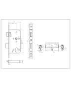 Cerradura de embutir puerta acceso principal, cilindro ambos lados. Resistente al fuego (260 min). (Negro mate). SKU: SDE200-BL.F.CL70 — imagen 2