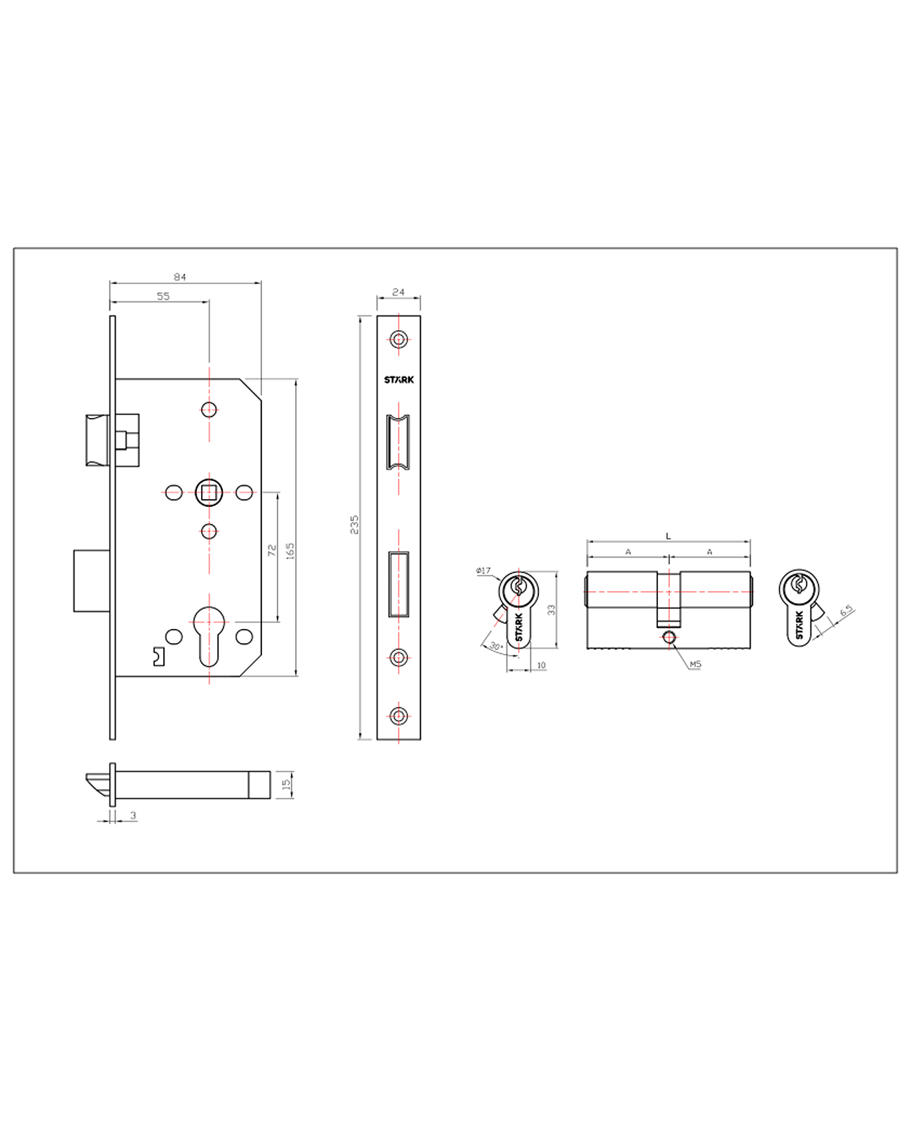 Cerradura de embutir puerta acceso principal. Cilindro ambos lados. Manilla interior derecha o izquierda, Modelo: TUTU. (Acero inoxidable 304). SKU: SDE200-AI.KIT.TUTU1/2 — imagen 4