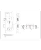 Cerradura de embutir puerta acceso principal. Cilindro ambos lados. Manilla interior derecha o izquierda, Modelo: TINA. (Acero inoxidable 304). SKU: SDE200-AI.KIT.TINA1/2 — imagen 4