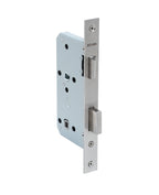 Cerradura de embutir función baño. Seguro interior / ranura emergencia exterior. (Acero inoxidable 304). SKU: SDE230-AI