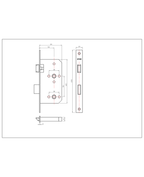 Cerradura de embutir función baño. Seguro interior / ranura emergencia exterior. (Negro mate). SKU: SDE230-BL — imagen 2