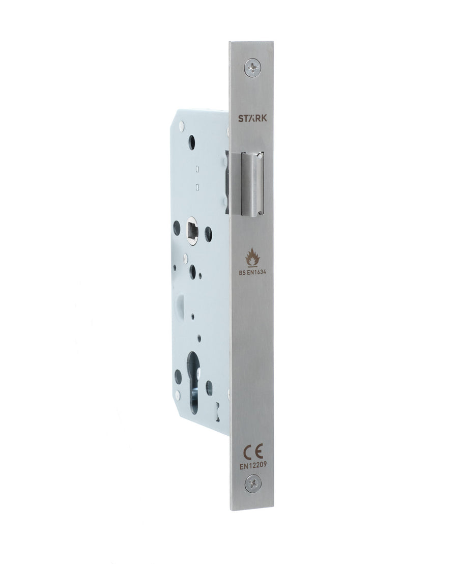 Cerradura de embutir simple paso. Resistente al fuego (260 min). (Acero inoxidable 304). SKU: SDE240-AI.F