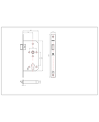 Cerradura de embutir simple paso. Resistente al fuego (260 min). (Negro mate). SKU: SDE240-BL.F — imagen 2