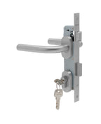 Cerradura de embutir para puerta de aluminio o perfil metálico, acceso principal u oficina. Cilindro ambos lados. Manillas ambos lados Modelo: MARTI. SKU: SDE280-AI.KIT.MARTI