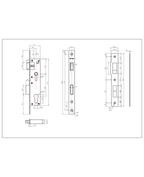 Cerradura de embutir para puerta de aluminio o perfil metálico, acceso principal u oficina. Cilindro ambos lados. Manillas ambos lados Modelo: MARTI. SKU: SDE280-AI.KIT.MARTI — imagen 3