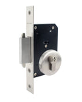 Cerradura de embutir de seguridad puerta corredera, cilindro ambos lados. Cerrojo doble enganche. (Acero inoxidable 304). SKU: SDE290-AI.CL70