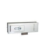 Cerradura para puerta de vidrio. Cilindro ambos lados. Acabado acero inoxidable.