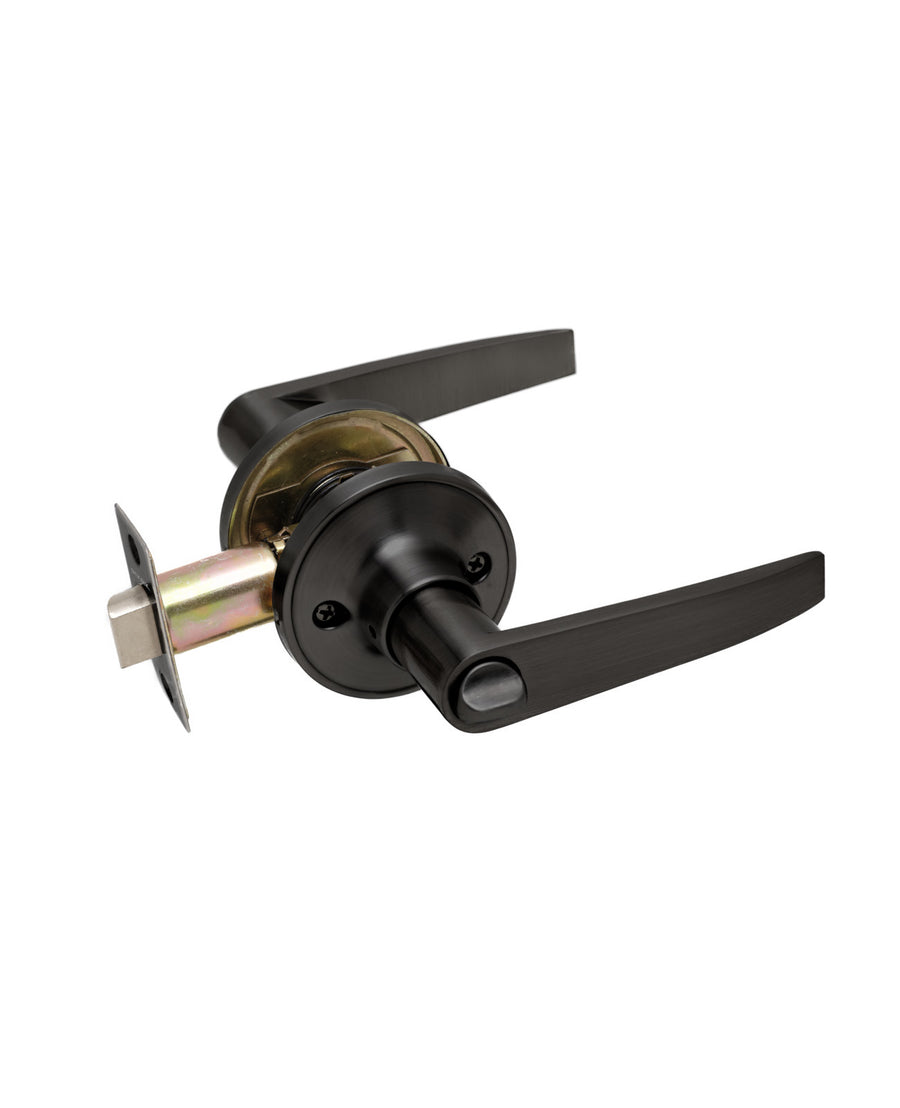 Cerradura tubular con manilla, Baño - Dormitorio. (Negro mate). SKU: SDM30-BL