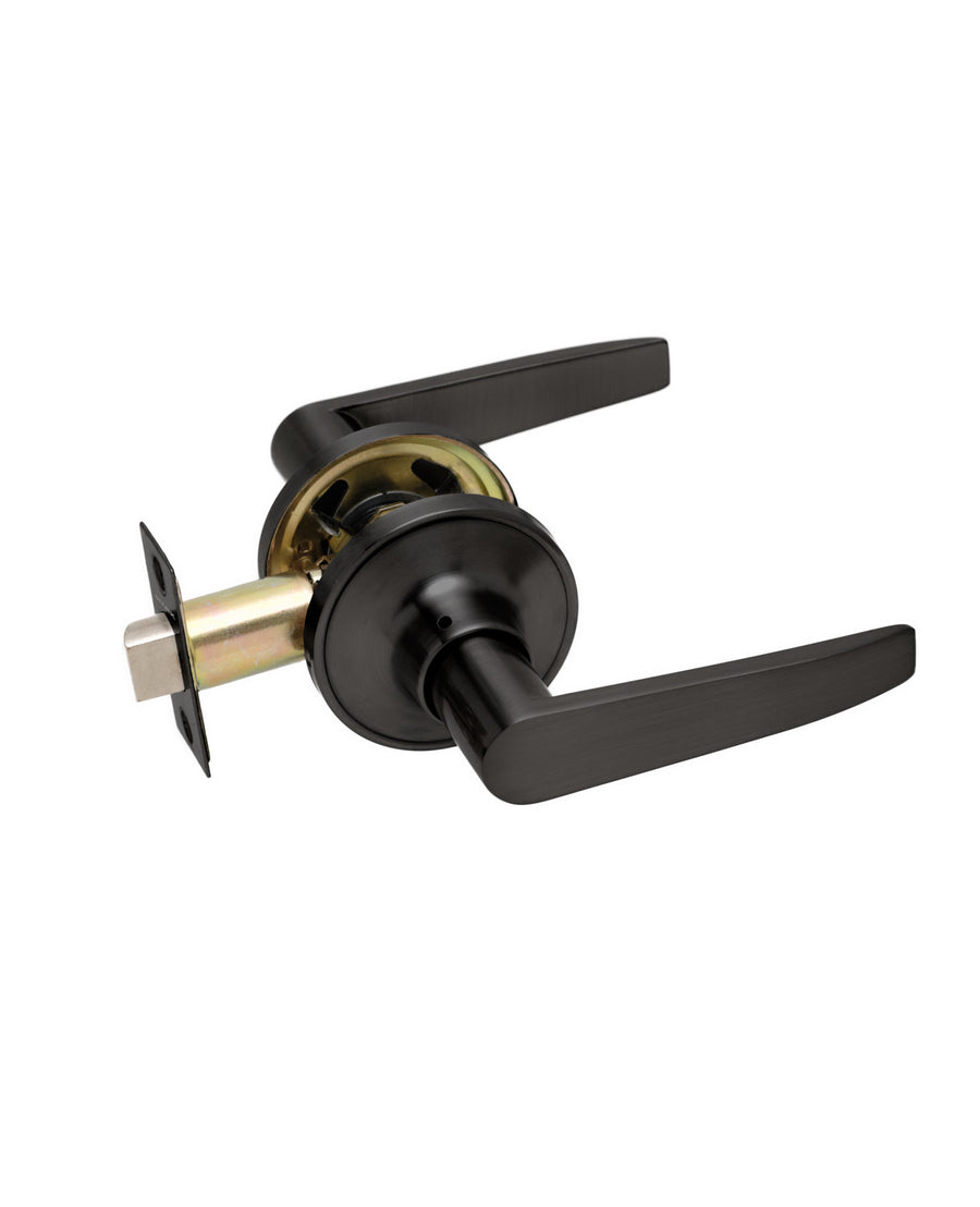 Cerradura tubular con manilla, Simple paso. (Negro mate). SKU: SDM40-BL