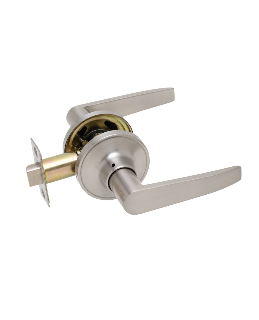 Cerradura tubular con manilla, Simple paso. (Níquel satinado). SKU: SDM40-NS