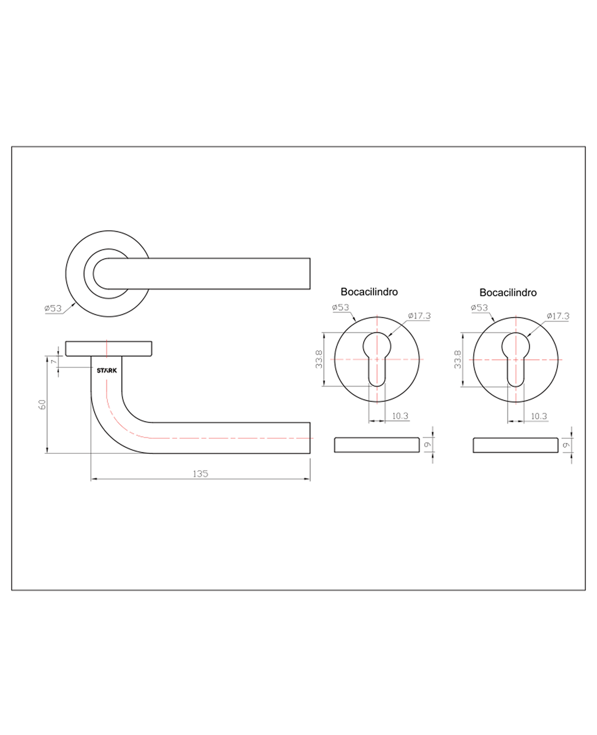 Cerradura de embutir puerta acceso principal. Cilindro ambos lados. Manilla interior derecha o izquierda, Modelo: MARTI. (Acero inoxidable 304). SKU: SDE200-AI.KIT.MARTI1/2