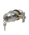 Cerradura de pomo cilíndrica, Oficina -Dormitorio. (Acero inoxidable 304). SKU: SDP10-AI