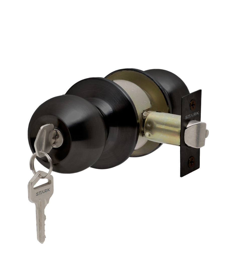 Cerradura de pomo cilíndrica, Oficina -Dormitorio. (Negro mate). SKU: SDP10-BL