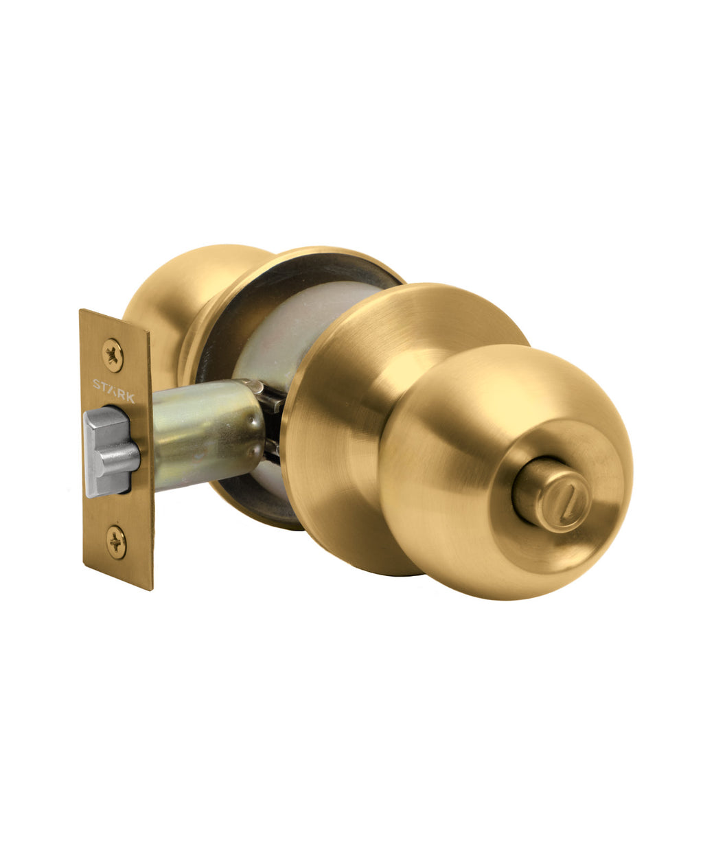 Cerradura de pomo cilíndrica, Oficina -Dormitorio. (Bronce pulido). SKU: SDP10-PB — imagen 2