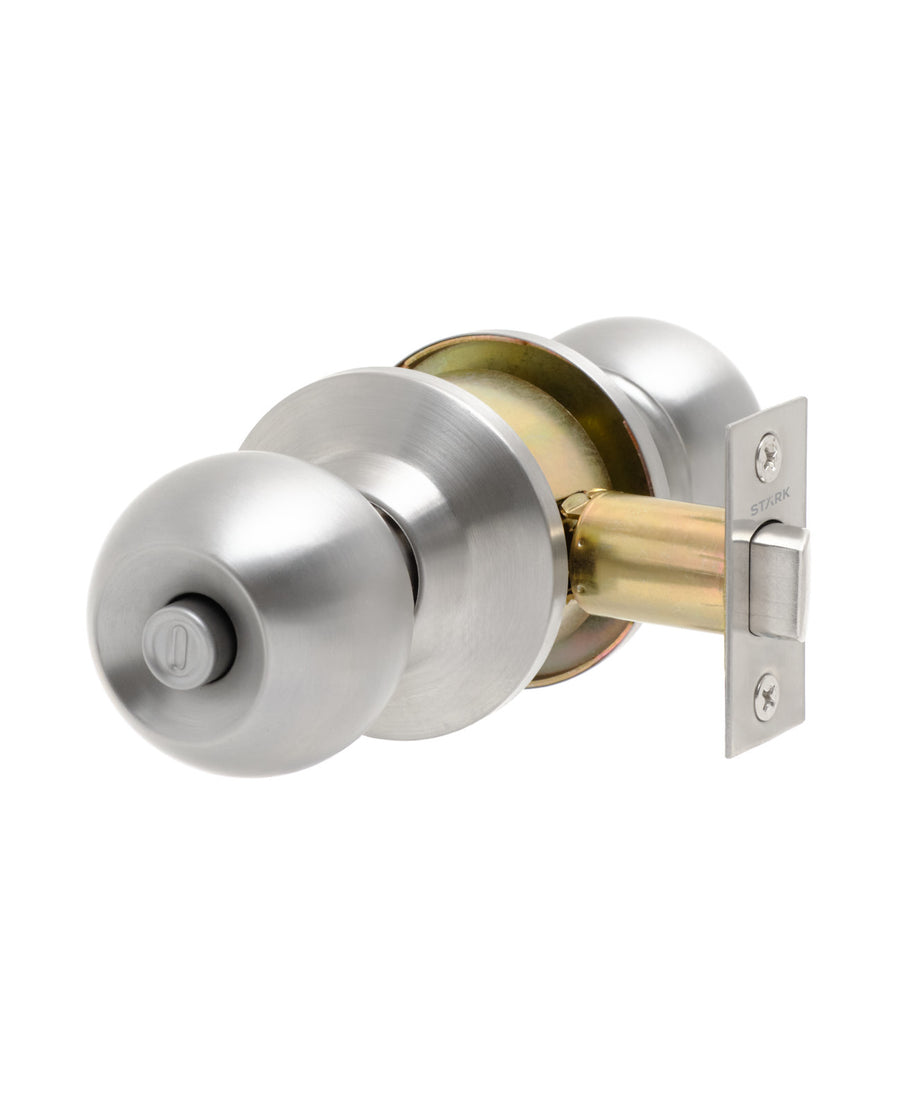 Cerradura de pomo cilíndrica, Baño - Dormitorio. (Acero inoxidable 304). SKU: SDP30-AI