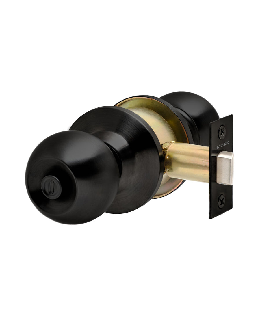 Cerradura de pomo cilíndrica, Baño - Dormitorio. (Negro mate). SKU: SDP30-BL