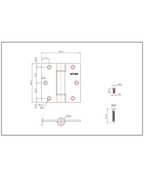 2 Bisagras con resorte de 3,5″x3,5″. 3 mm espesor. (Acero inoxidable 304) — imagen 2