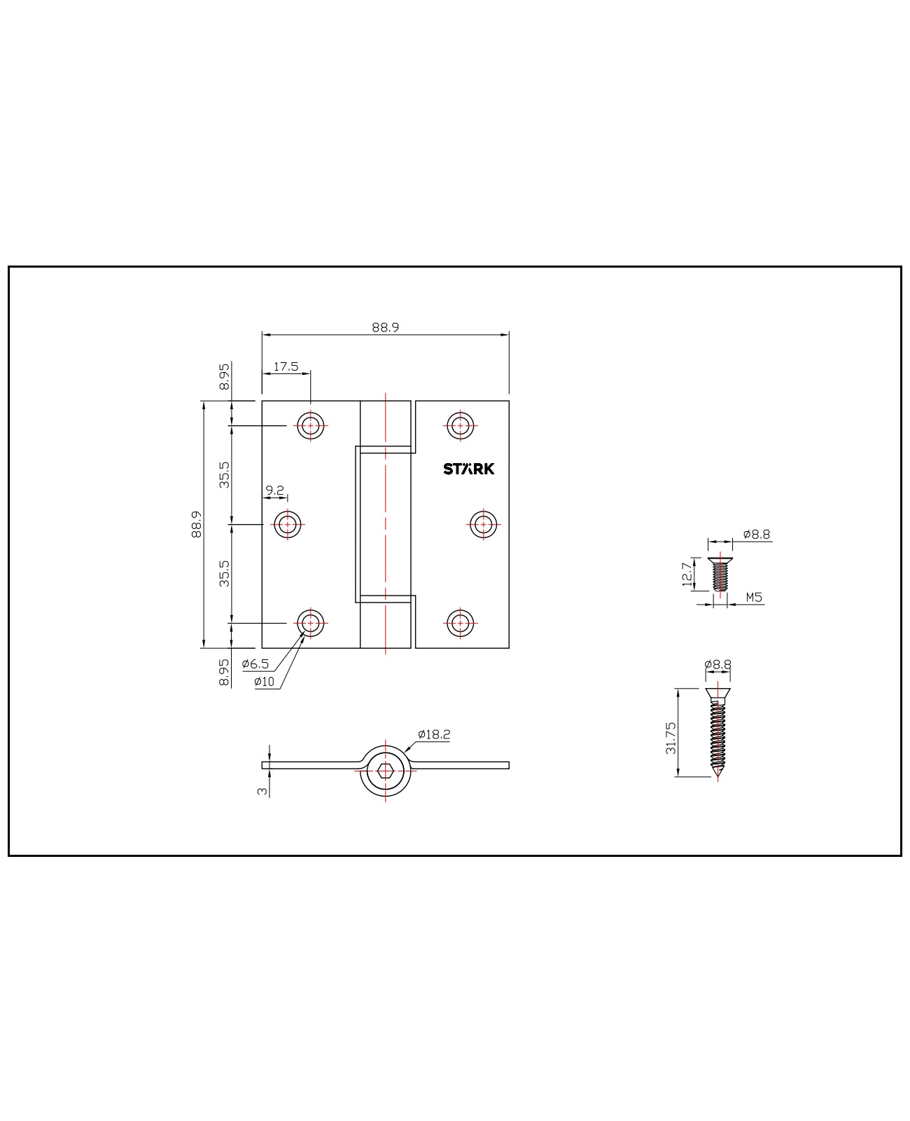 2 Bisagras con resorte de 3,5″x3,5″. 3 mm espesor. (Acero inoxidable 304) — imagen 2