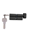 Cilindro Multipunto 70 mm llave/seguro interior centrado. (Negro mate)