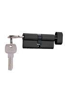 Cilindro Multipunto 70 mm llave/seguro interior centrado. (Negro mate)