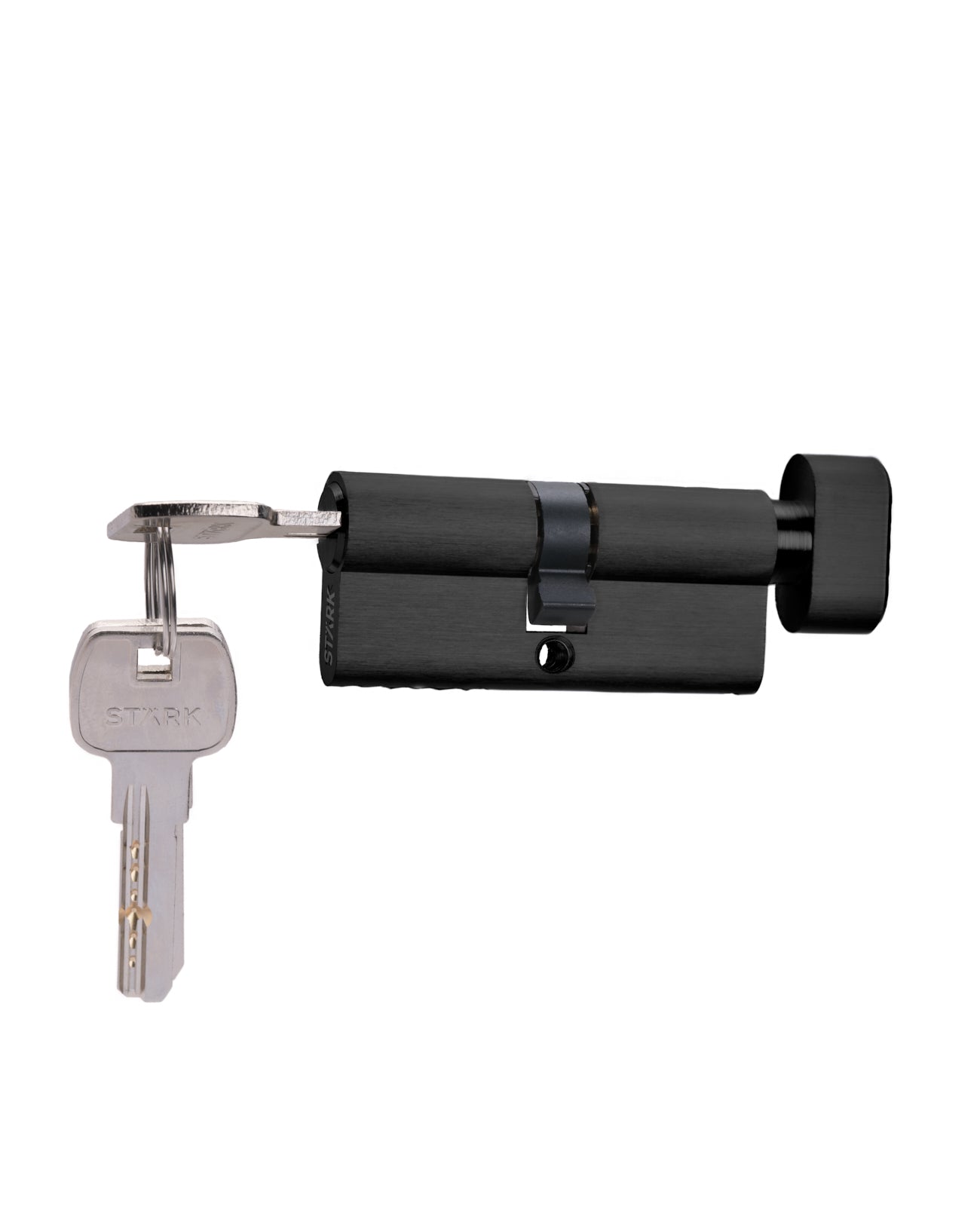 Cilindro Multipunto 70 mm llave/seguro interior centrado. (Negro mate)