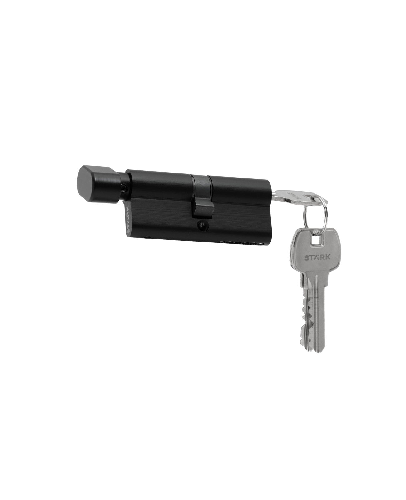Cilindro 80 mm llave/seguro interior centrado. (Negro mate)