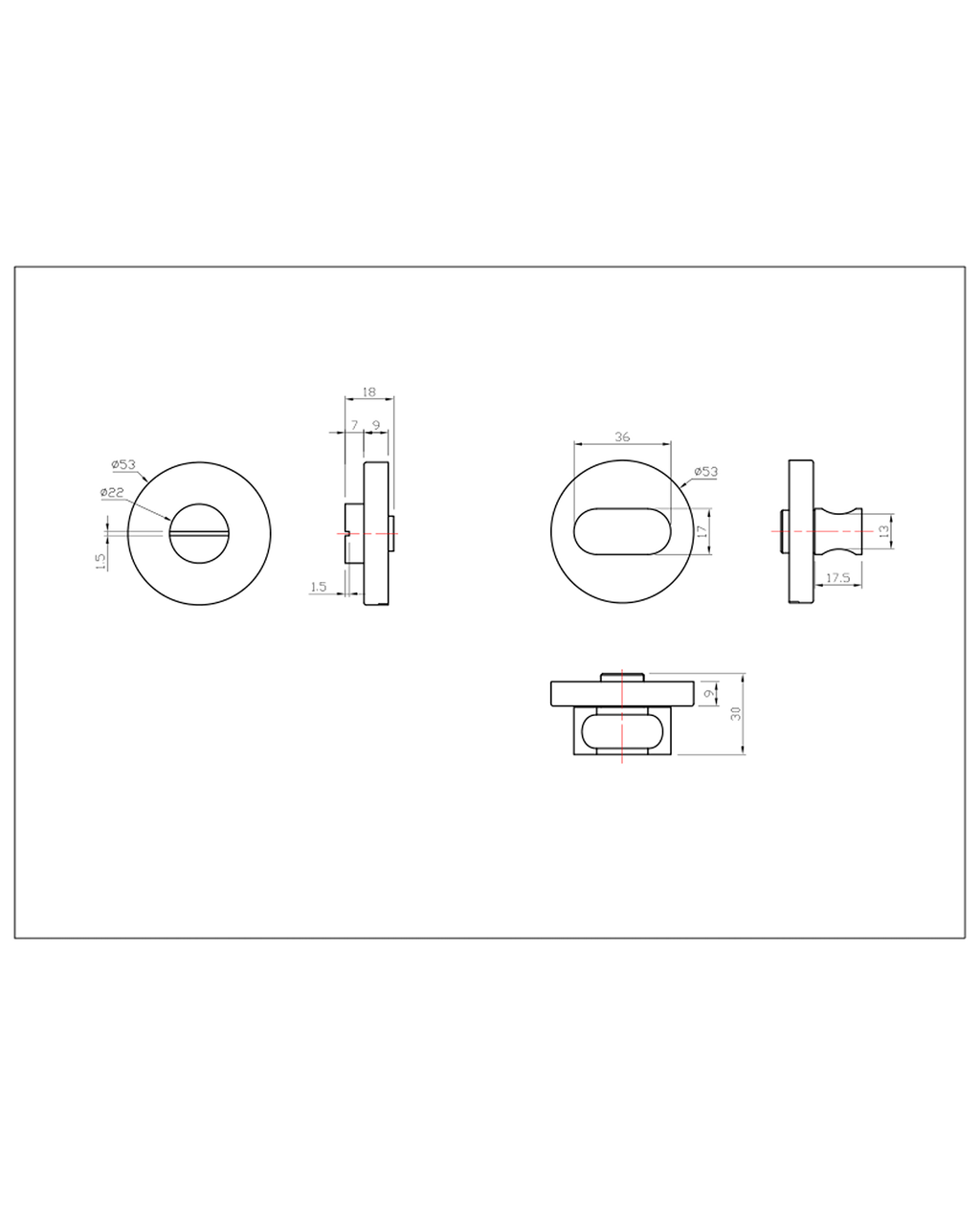 Seguro interior / ranura emergencia exterior. Sin indicador. (Acero inoxidable 304) — imagen 2